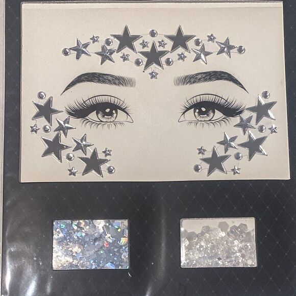 Glitter Face Makeup Set - Silver and Cream - Picture 2 of 2